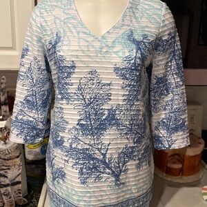 R womens Coral Bay casual 3/4 sleeve stretch regular size top M